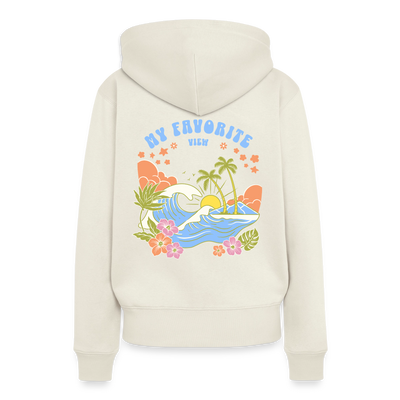 SS - My Favorite View - Damen Camping Hoodie - Naturweiß