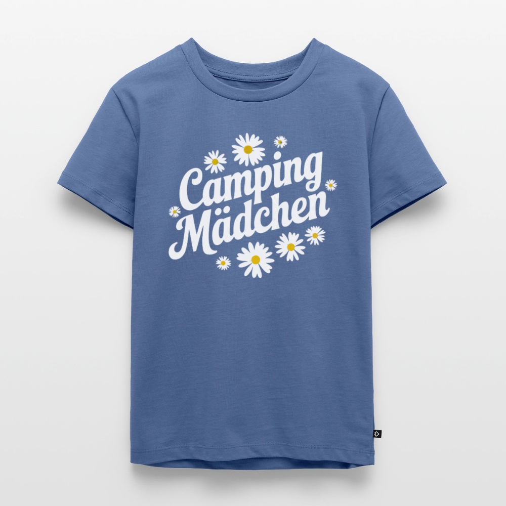 Camping Mädchen - Kinder Camping T-Shirt - Taubenblau