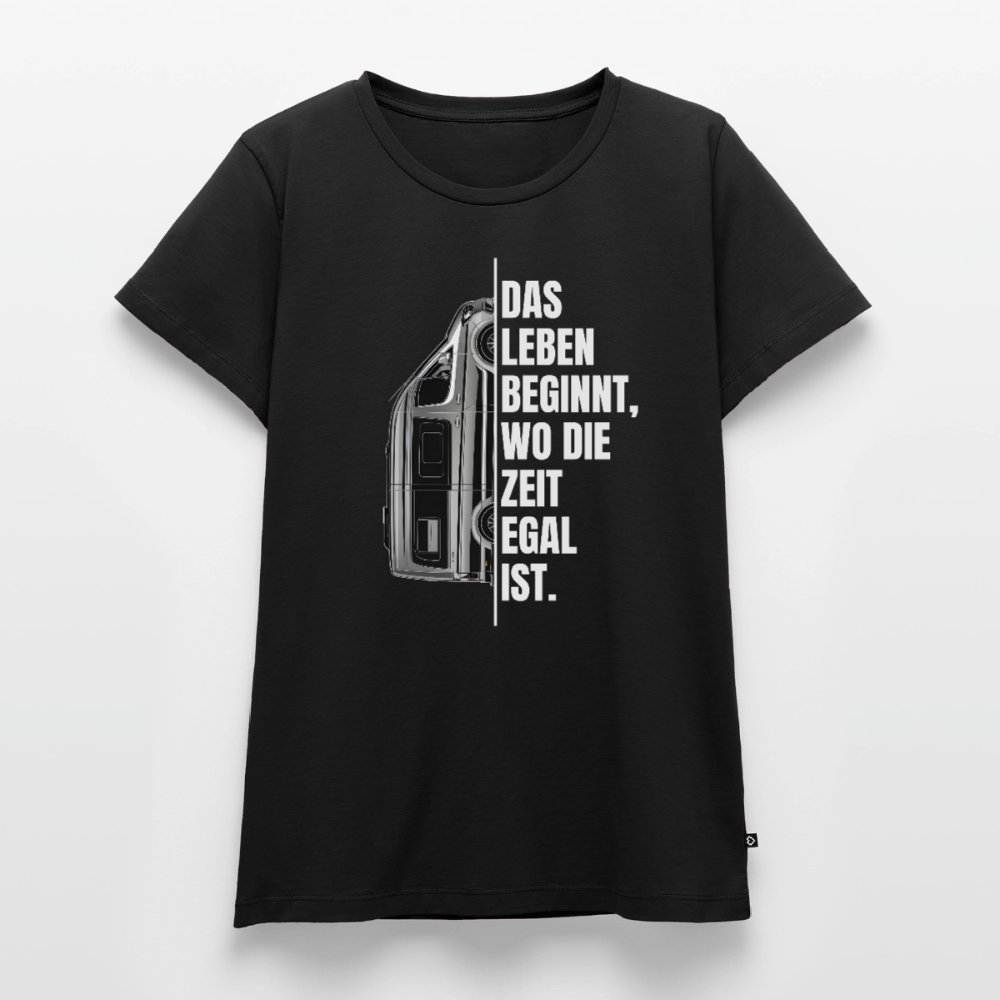 Camping ist Zeitlos - Damen Camping T-Shirt - Vanlife - Schwarz