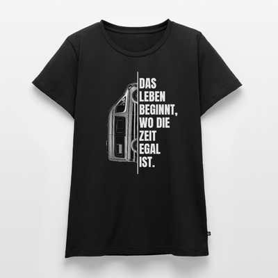 Camping ist Zeitlos - Damen Camping T-Shirt - Vanlife - Schwarz