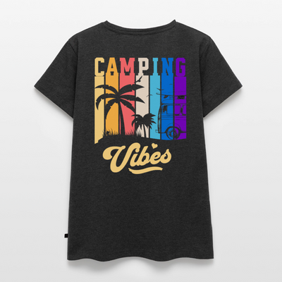 Camping Vibes - Damen Camping T-Shirt - Anthrazit meliert