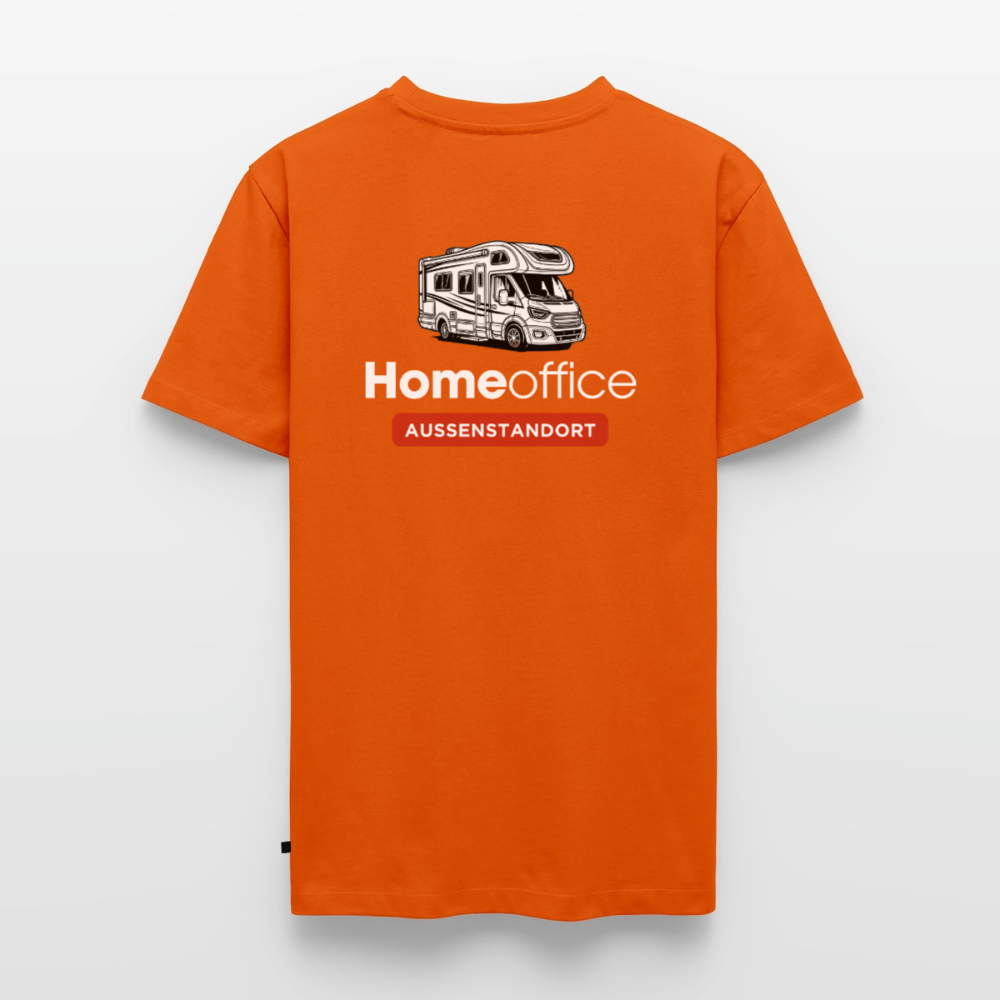 Wohnmobil Homeoffice - Herren Camping T-Shirt - Rückendruck - Orange 