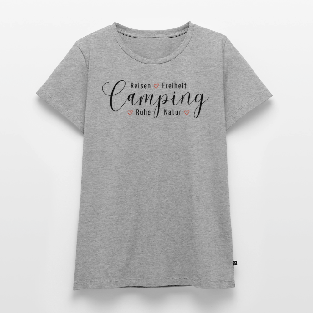 Camping Lifestyle Liebe - Damen Camping T-Shirt - Grau meliert
