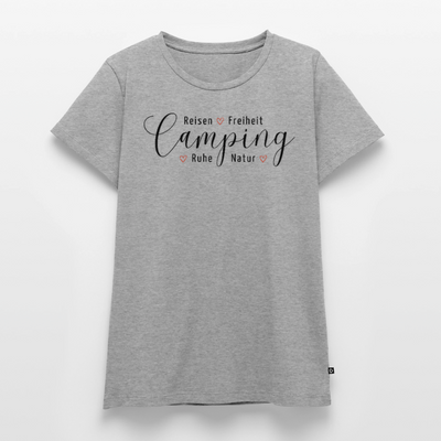 Camping Lifestyle Liebe - Damen Camping T-Shirt - Grau meliert
