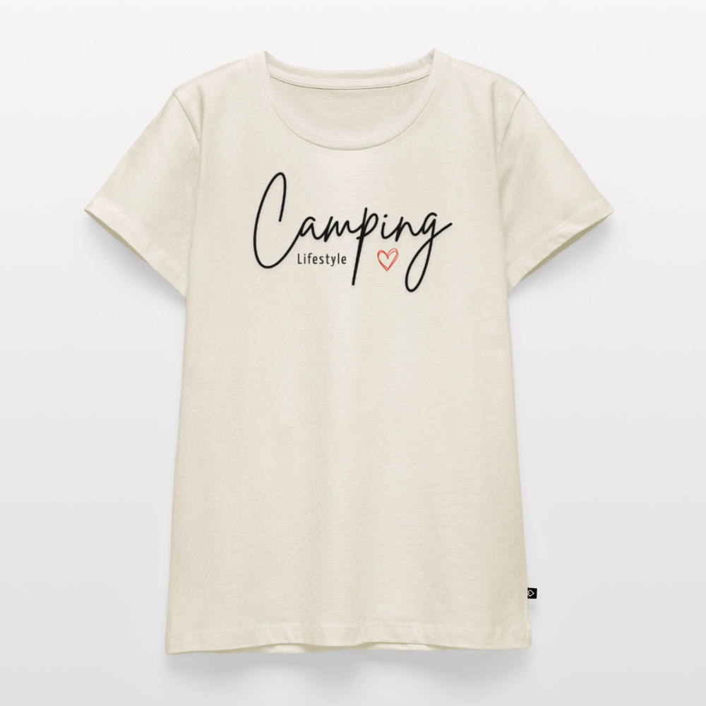 Camping Lifestyle Liebe - Damen Camping T-Shirt - Naturweiß