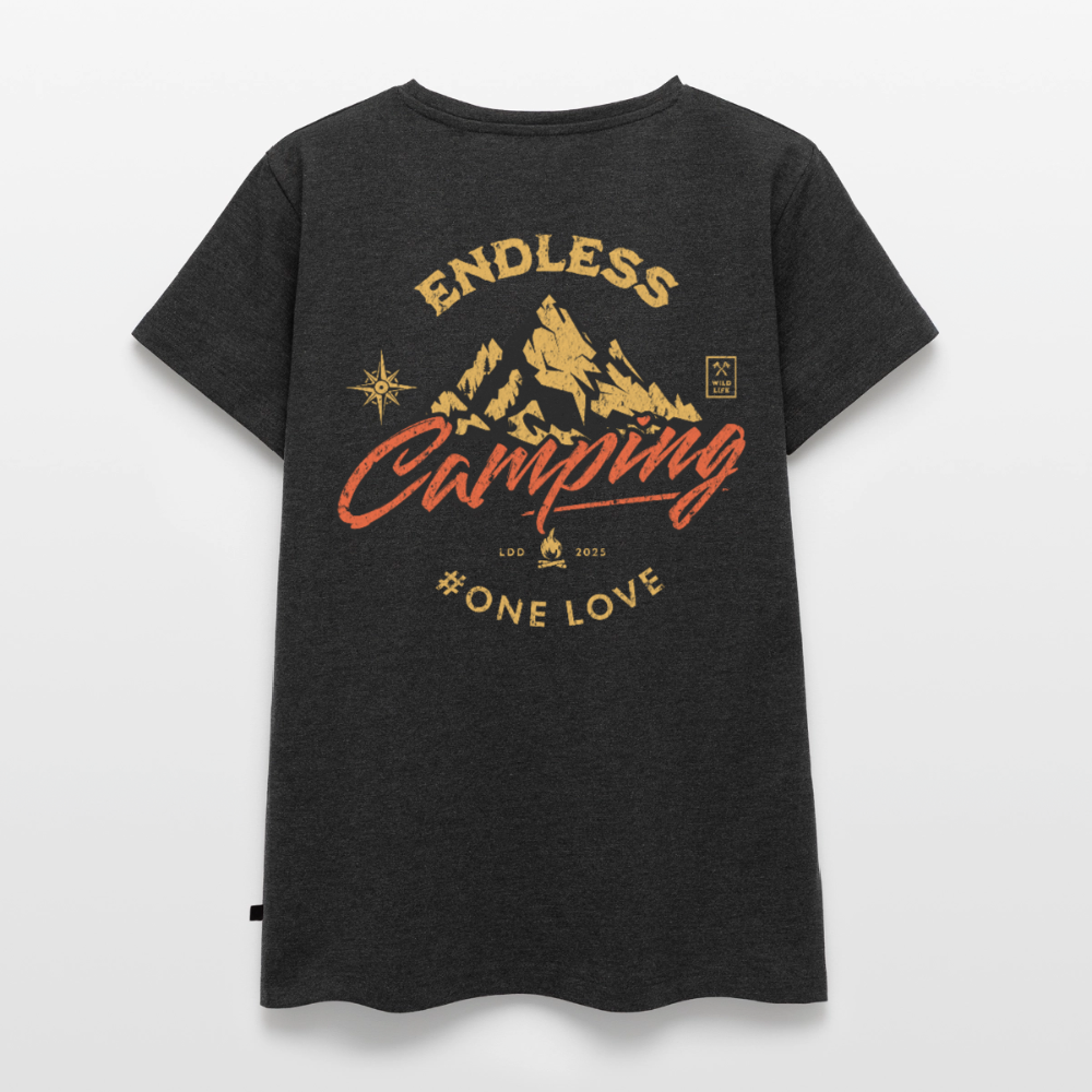 Endless Camping - Damen Camping T-Shirt - Anthrazit meliert