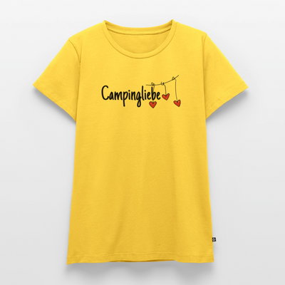 Campingliebe - Damen Camping T-Shirt - Sonnengelb