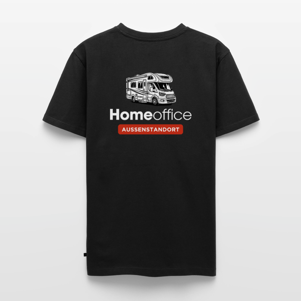 Wohnmobil Homeoffice - Herren Camping T-Shirt - Rückendruck - Schwarz