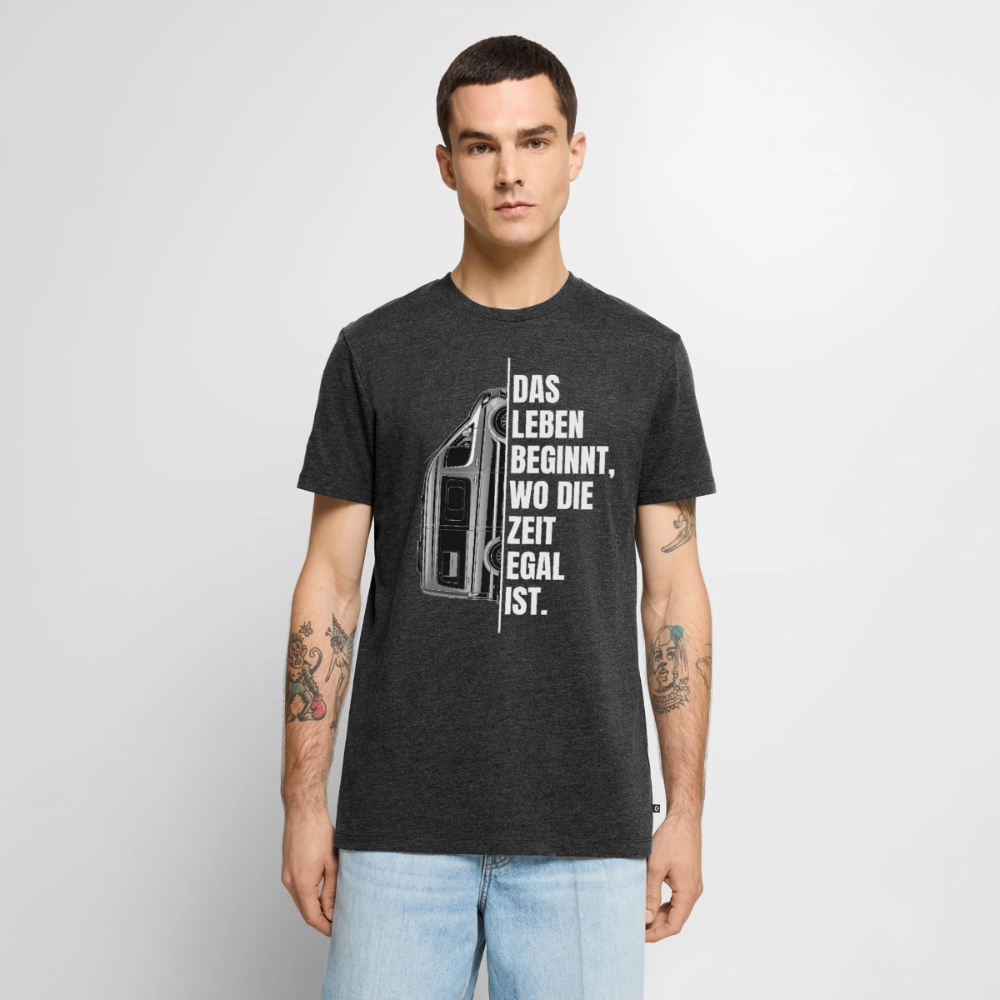 Camping ist Zeitlos - Herren Camping T-Shirt - Vanlife - Anthrazit meliert