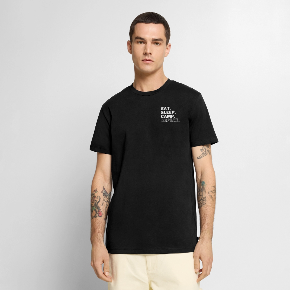 Eat Sleep Camp Repeat - Herren Camping T-Shirt - Schwarz
