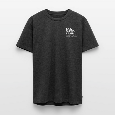 Eat Sleep Camp Repeat - Herren Camping T-Shirt - Anthrazit meliert