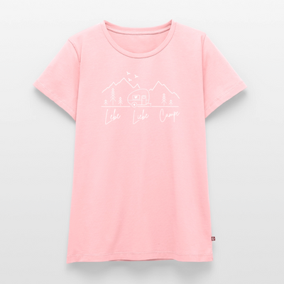 Lebe Liebe Campe - Damen Camping T-Shirt - Rosa