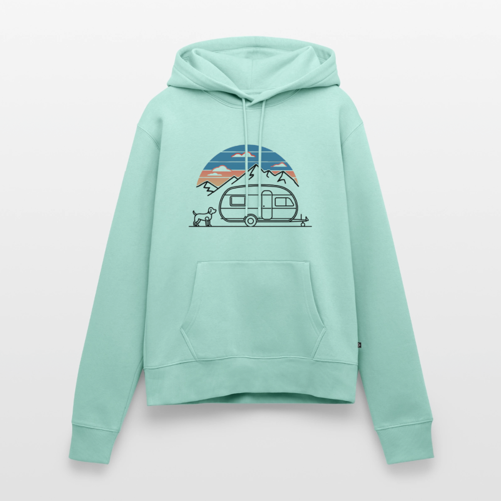 SPOD - Wohnwagen mit Hund - Damen Camping Hoodie - Mint 