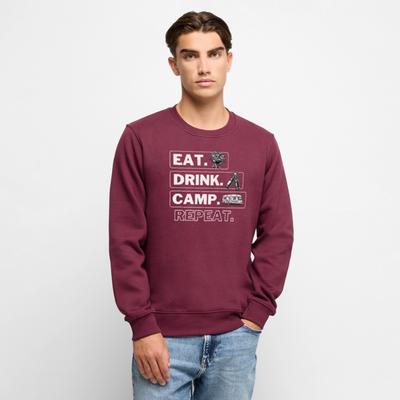 Camping Kreislauf - Herren Camping Sweatshirt - Wohnwagen - Burgunderrot