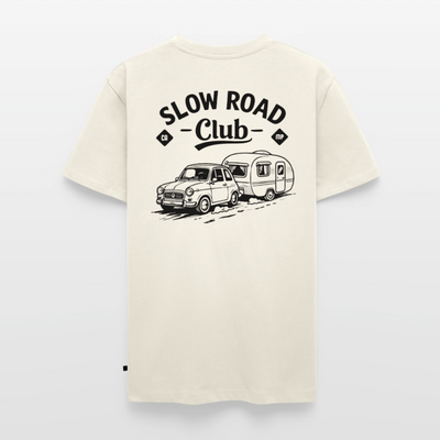 Slow Road Club - Herren Camping T-Shirt - Naturweiß