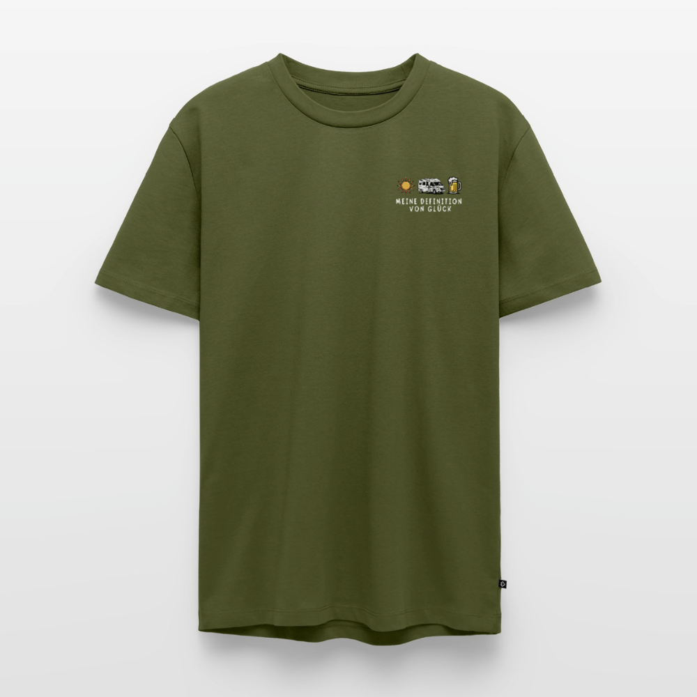 Definition von Glück - Herren Camping T-Shirt - Van - Khaki
