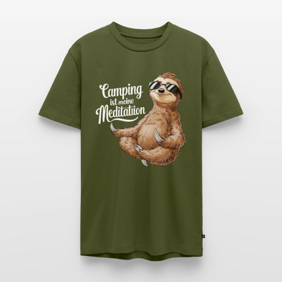 Camping ist Meditation - Herren Camping T-Shirt - Khaki