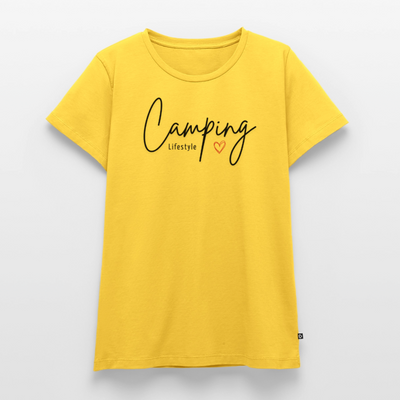 Camping Lifestyle Liebe - Damen Camping T-Shirt - Sonnengelb