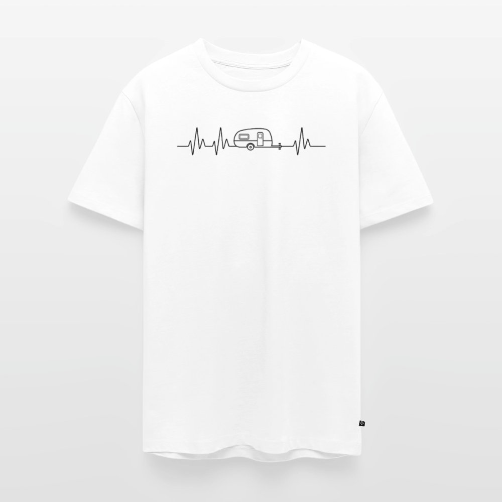 Herzschlag EKG Wohnwagen - Herren Camping T-Shirt - Weiß