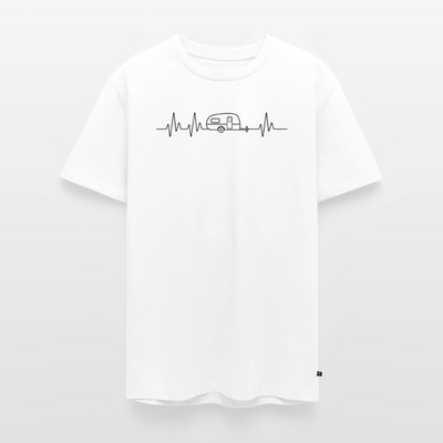 Herzschlag EKG Wohnwagen - Herren Camping T-Shirt - Weiß