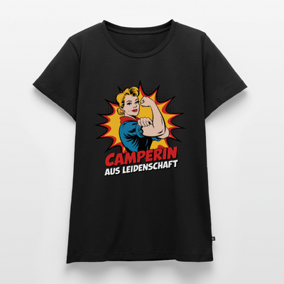 Camperin aus Leidenschaft - Damen Camping T-Shirt - Schwarz