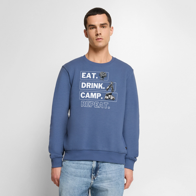 Camping Kreislauf - Herren Camping Sweatshirt - Bulli - Taubenblau