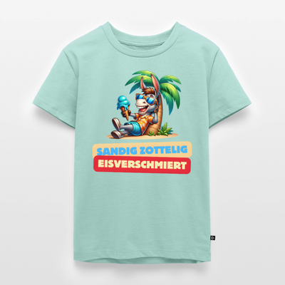 Sandig Zottelig Eisverschmiert - Kinder Camping T-Shirt - Mint 