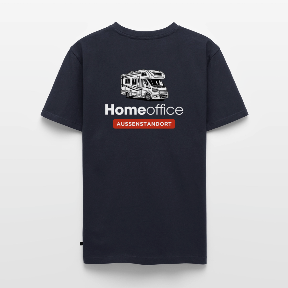 Wohnmobil Homeoffice - Herren Camping T-Shirt - Rückendruck - Navy