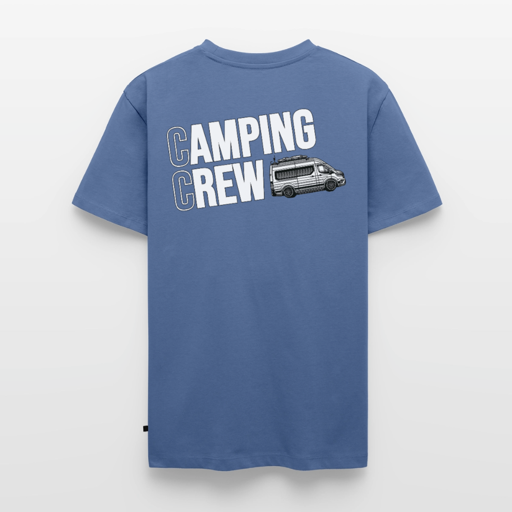 Vanlife Camping Crew - Herren Camping T-Shirt - Rückendruck - Taubenblau