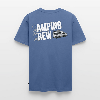 Vanlife Camping Crew - Herren Camping T-Shirt - Rückendruck - Taubenblau
