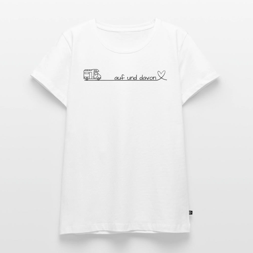 Auf und Davon - Damen Camping T-Shirt - Wohnmobil - Weiß