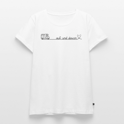 Auf und Davon - Damen Camping T-Shirt - Wohnmobil - Weiß