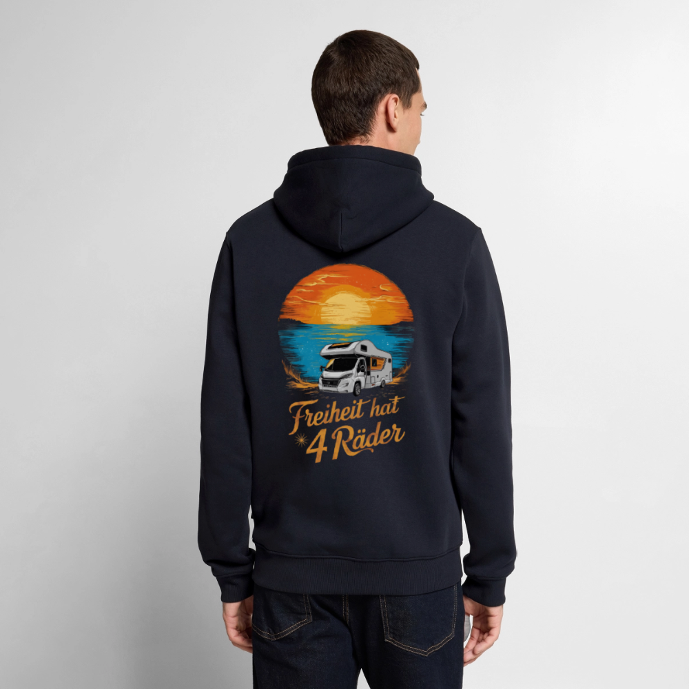Freiheit hat 4 Räder - Herren Camping Hoodie - Wohnmobil - Navy
