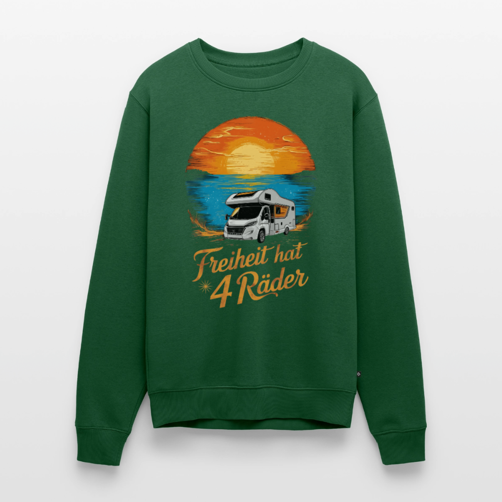 Freiheit hat 4 Räder - Herren Camping Sweatshirt - Wohnmobil - Flaschengrün