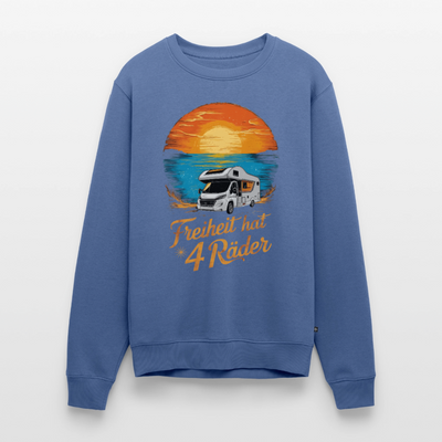 Freiheit hat 4 Räder - Herren Camping Sweatshirt - Wohnmobil - Taubenblau
