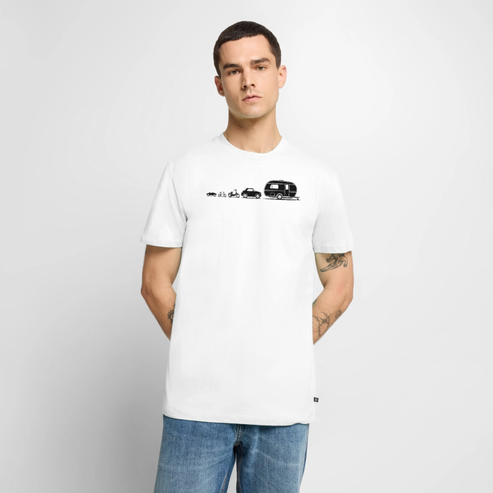 Evolution Wohnwagen - Herren Camping T-Shirt - Weiß