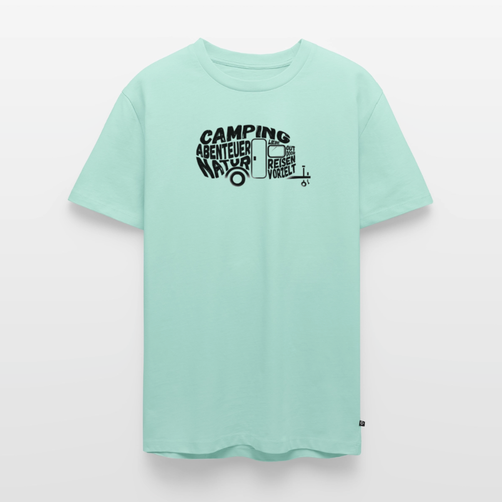 Camping Typografie - Wohnwagen - Herren Camping T-Shirt - Mint 