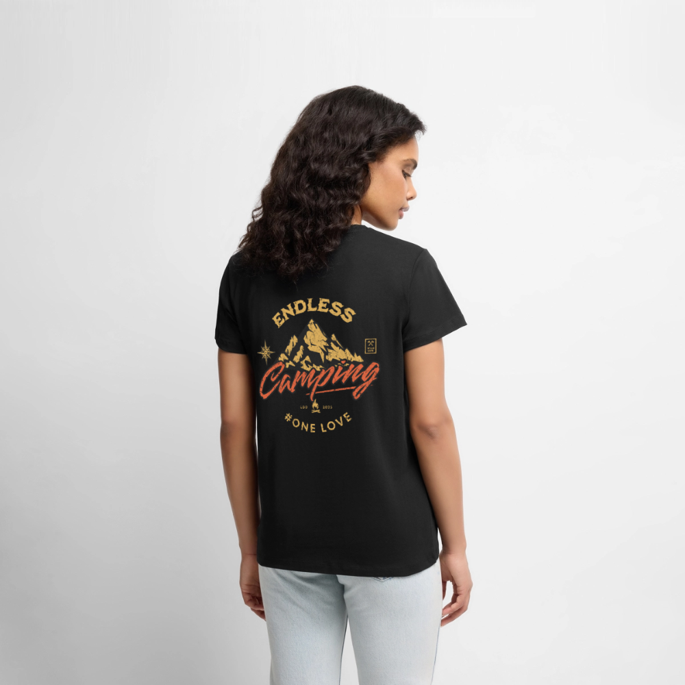 Endless Camping - Damen Camping T-Shirt - Schwarz
