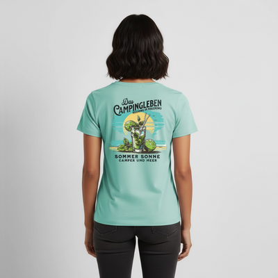 Das Campingleben - Damen Camping T-Shirt - Mint 