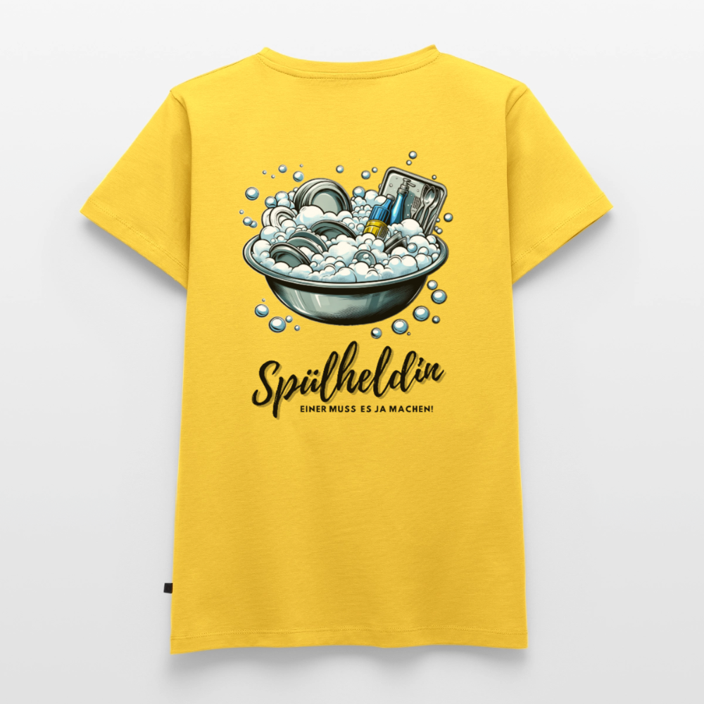 Spülheldin - Damen Camping T-Shirt - Sonnengelb