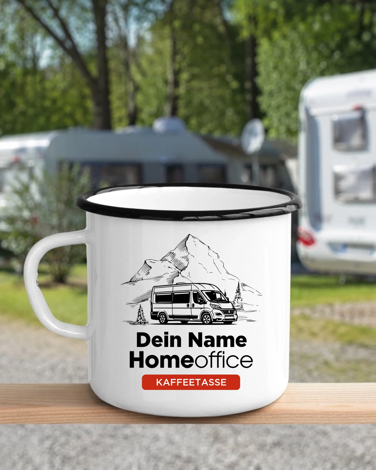 Emaille Tasse Campingplatz Mockup