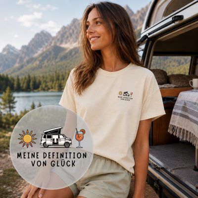 Definition von Glück - Damen Camping T-Shirt - Bulli